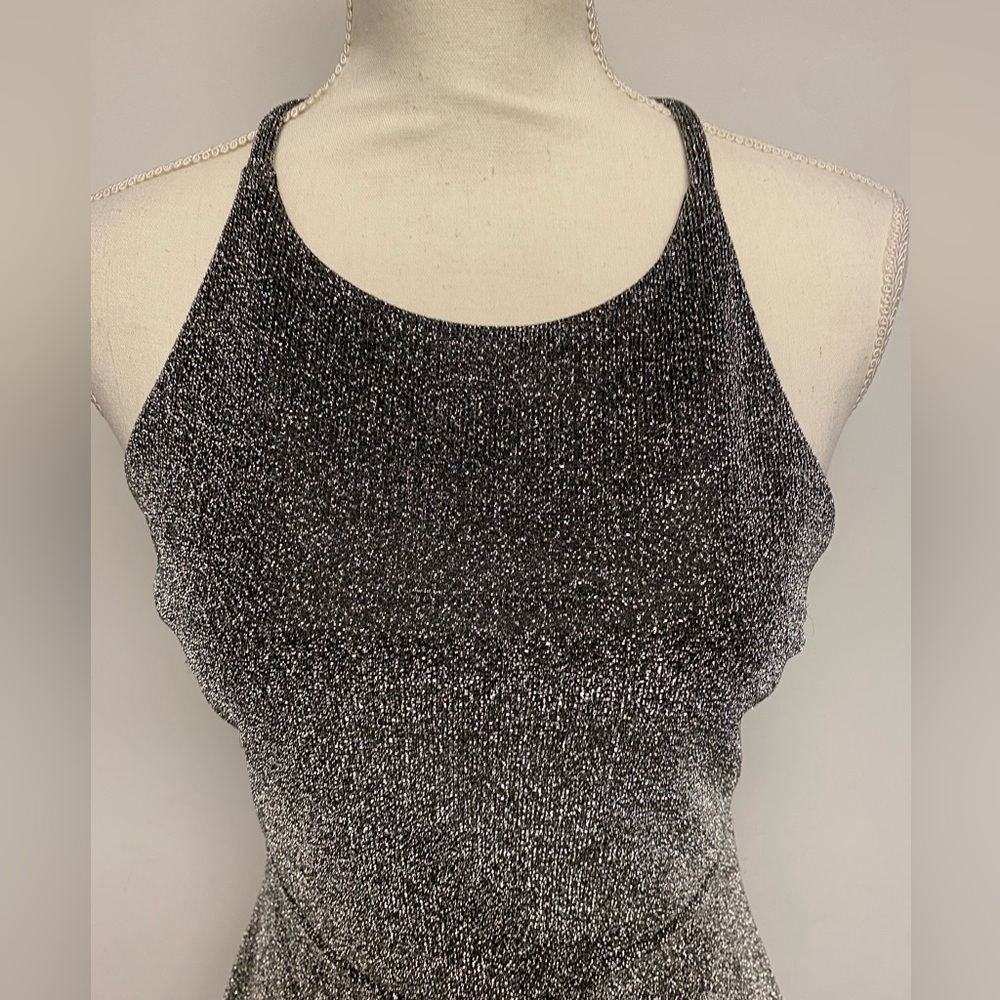 Express Metallic Shimmering Silver Dress Size 4 - Picture 7 of 9